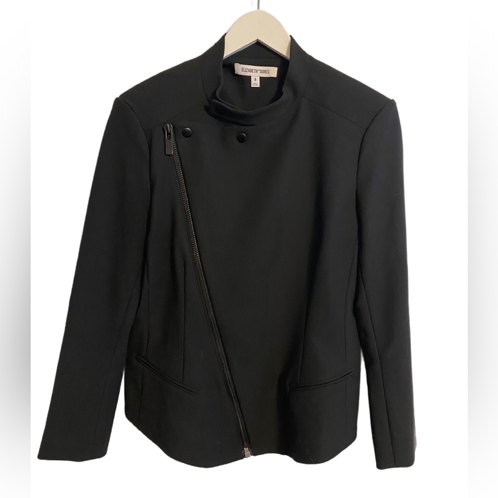 Elizabeth and James Sharp Black Asymmetrical Blazer
